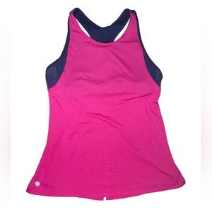 Athleta Women's Pink Essence Support Tank Top Size XSmall Magenta/Pink/Navy Blue
